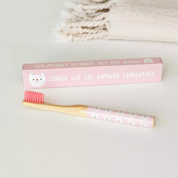 Cookie The Cat Kids Bamboo Toothbrush