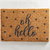 Oh Hello Grey Coir Doormat 