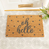 Oh Hello Grey Coir Doormat 