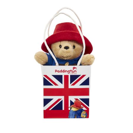 Classic Paddington Bear Teddy in Union Jack Bag 