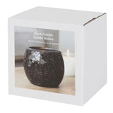 Large Black Crackle Glass Candle Tealight Holder