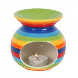 Rainbow Stripe Oil/Wax Melt Burner Gift Tealight Holder