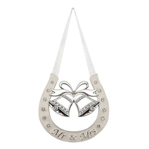 Silver Plated and Ivory Wedding Horseshoe Keepsake