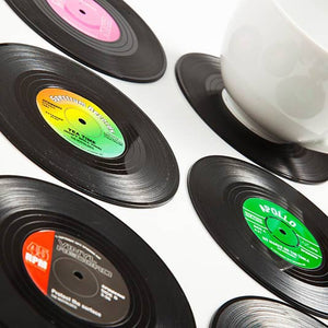 Retro Vinyl Record Coasters Set of 6