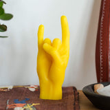 Candle Hand you rock Yellow