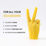 CandleHand Victory Hand Gesture Candle Yellow 