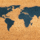 Map Blue Coir Doormat