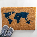 Map Blue Coir Doormat