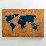 Map Blue Coir Doormat