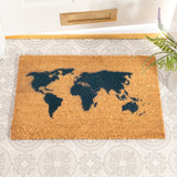 Map Blue Coir Doormat