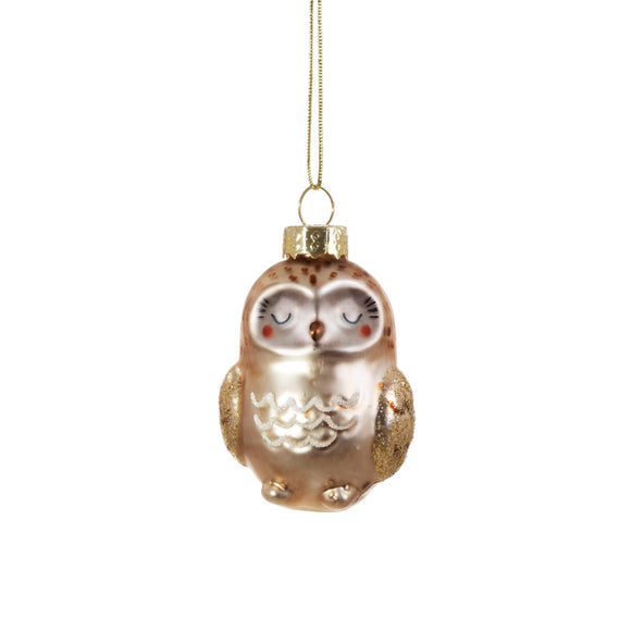 glass owl bauble