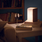 Valour wooden folding magnetic glowing led book light