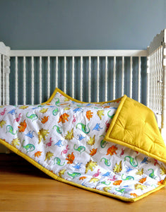 Kids Dinosaur Cotbed Quilt 