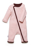 baby zip up sleepsuit pink