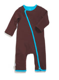 baby zip up sleepsuit brown