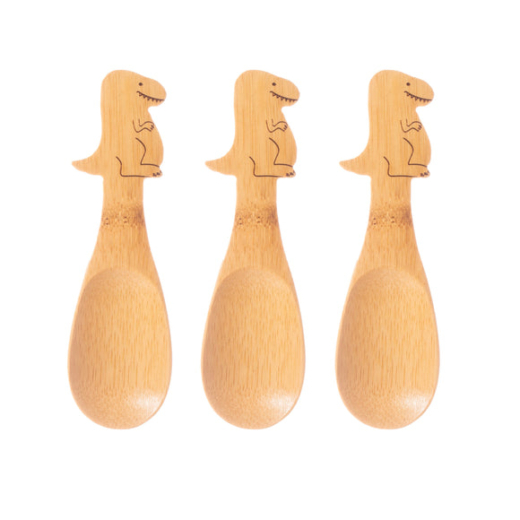 T-rex Dinosaur Toddler Bamboo Spoons - Set of 3 