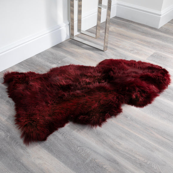 Red Large Sheepskin Rug XXL