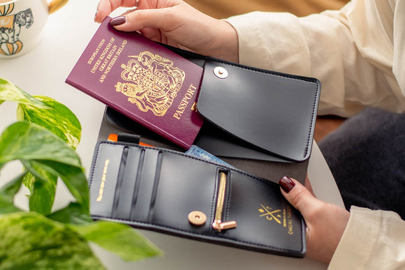 travel document wallet black