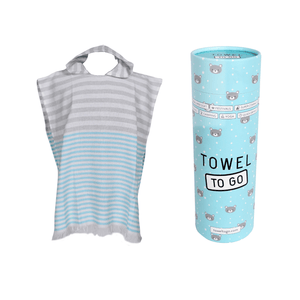 Kids Towel Poncho with gift box blue