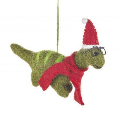 felt dinosaur christmas tree decoration