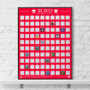 100 dates bucket list scratch poster