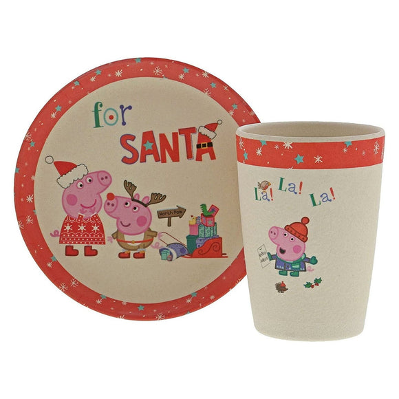 peppa pig christmas eve plate set