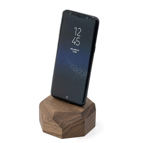 Wooden Docking Station Charger Android Geometric