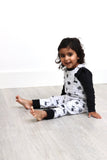 Grey safari all over print unisex baby dungarees cotton 